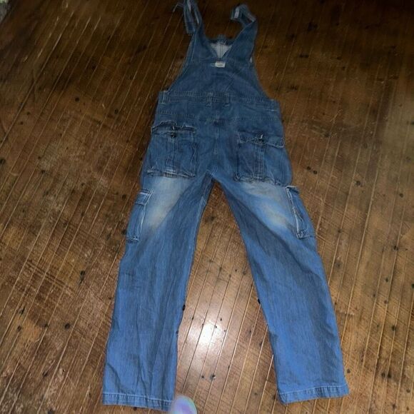 Uskees  Manchester vintage Y2K 34 farmer grandpa denim overalls - Picture 4 of 6